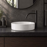 355x355x120mm Round Gloss White Ceramic Above Counter Wash Basin Ultra Slim