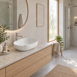 490x355x130mm Oval Above Counter Gloss White Ceramic Basin Ultra Slim