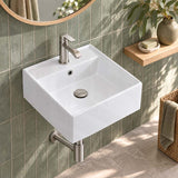 460x460x155mm Above Counter/Wall-hung Square White Ceramic Basin One Tap Hole