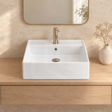 460x460x155mm Above Counter/Wall-hung Square White Ceramic Basin One Tap Hole