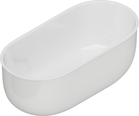 Broadway FS25 Oval Acrylic Freestanding Bathtub 1700x800x600mm - Gloss White