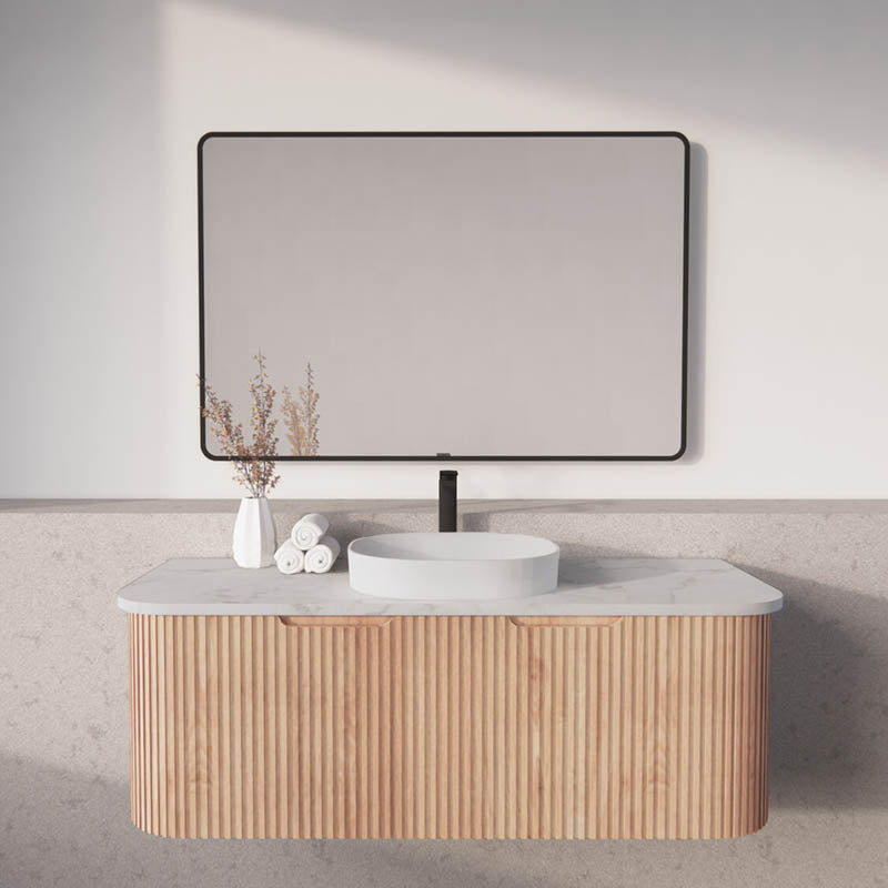 Bergen Wall Hung Vanity MDF Board Fluted Bathroom Cabinet Single/Double Bowls 1200mm - 3 Colours