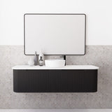 750-1500mm Bergen Wall Hung Vanity MDF Board Fluted Bathroom Cabinet 3 Colours Available