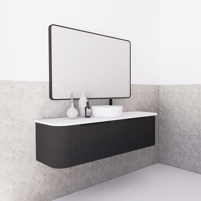 750-1500mm Bergen Wall Hung Vanity MDF Board Fluted Bathroom Cabinet 3 Colours Available