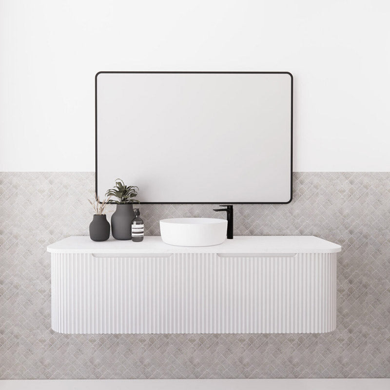 750-1500mm Bergen Wall Hung Vanity MDF Board Fluted Bathroom Cabinet 3 Colours Available