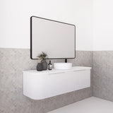 750-1500Mm Bergen Wall Hung Vanity Matt Black Pvc Coating Mdf Board Bathroom Cabinet Vanities