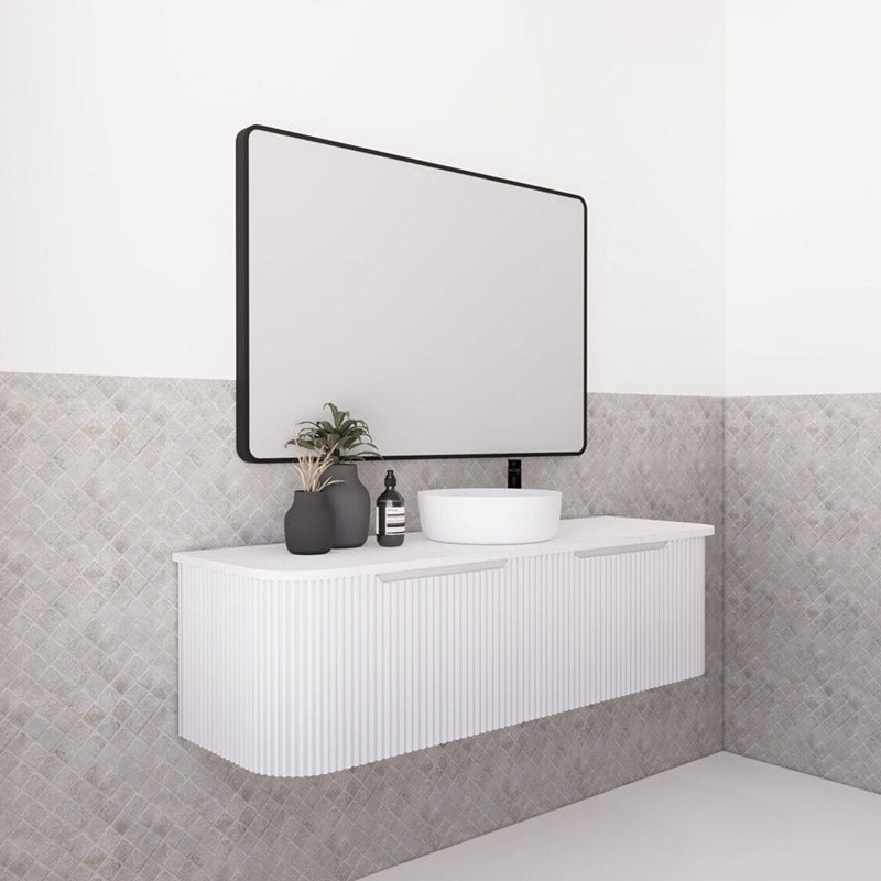 750-1500mm Bergen Wall Hung Vanity MDF Board Fluted Bathroom Cabinet 3 Colours Available
