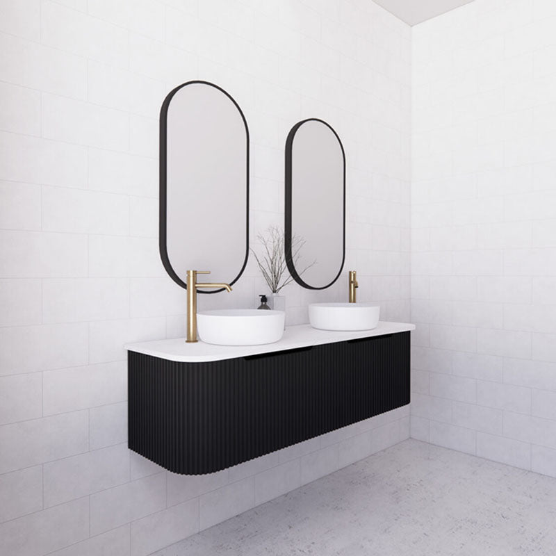 750-1500mm Bergen Wall Hung Vanity MDF Board Fluted Bathroom Cabinet 3 Colours Available