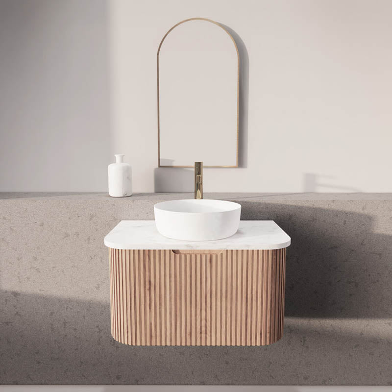 Bergen Wall Hung Vanity MDF Board Fluted Bathroom Cabinet 750mm - 3 Colours