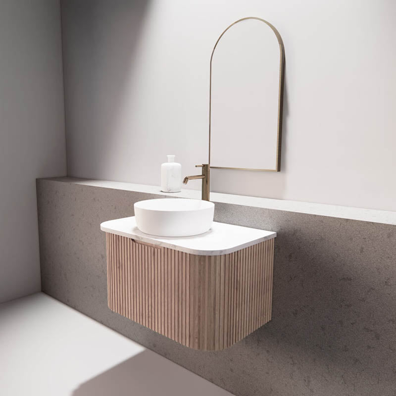 Bergen Wall Hung Vanity MDF Board Fluted Bathroom Cabinet 750mm - 3 Colours