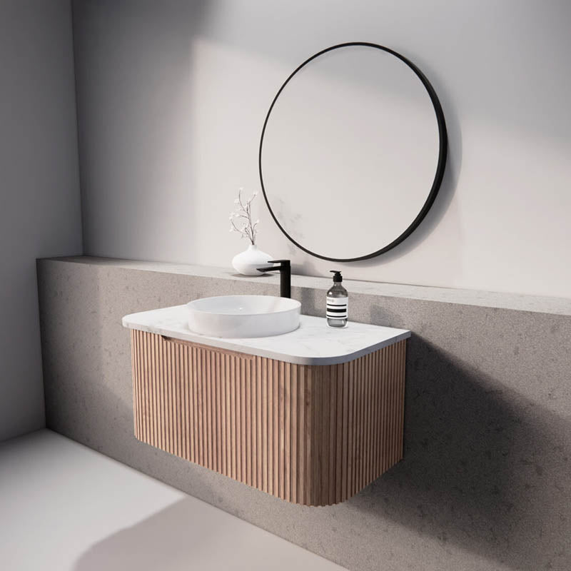 Bergen Wall Hung Vanity MDF Board Fluted Bathroom Cabinet 900mm - 3 Colours