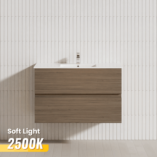 600-1500mm Bathroom Wall Hung Vanity Stella Oak PVC Cabinet ONLY