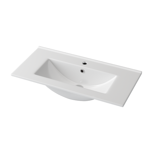 760x370x170mm Ceramic Top for Bathroom Vanity Single Bowl 1 Tap hole 1 Overflow Hole Narrow
