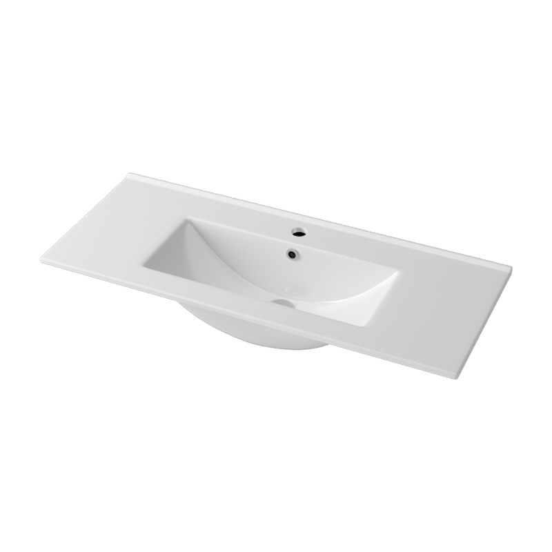 910x370x170mm Ceramic Top for Bathroom Vanity Single Bowl 1 Tap hole 1 Overflow Hole Narrow