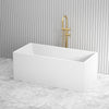 1500/1700 毫米 Theo 浴缸多用途转角背靠墙独立式亚克力哑光白色浴缸无溢流
