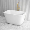1300mm Cee Jay Japanese Soaker Square Bathtub Freestanding Lucite Acrylic Gloss White NO Overflow