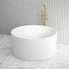 1280x1280x595mm Como Freestanding Bathtub Gloss White Acrylic Round NO Overflow