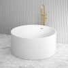 1280x1280x595mm Como 独立式浴缸 哑光白色亚克力圆形带溢水口
