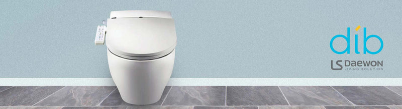 DIB smart toilet unit with modern design on timber-look floor