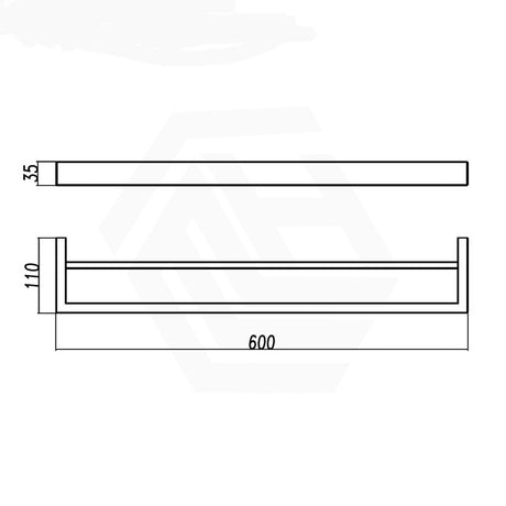 Norico Cavallo 600/800mm Square Brushed Nickel Double Towel Rail Stainless Steel 304 Bathroom
