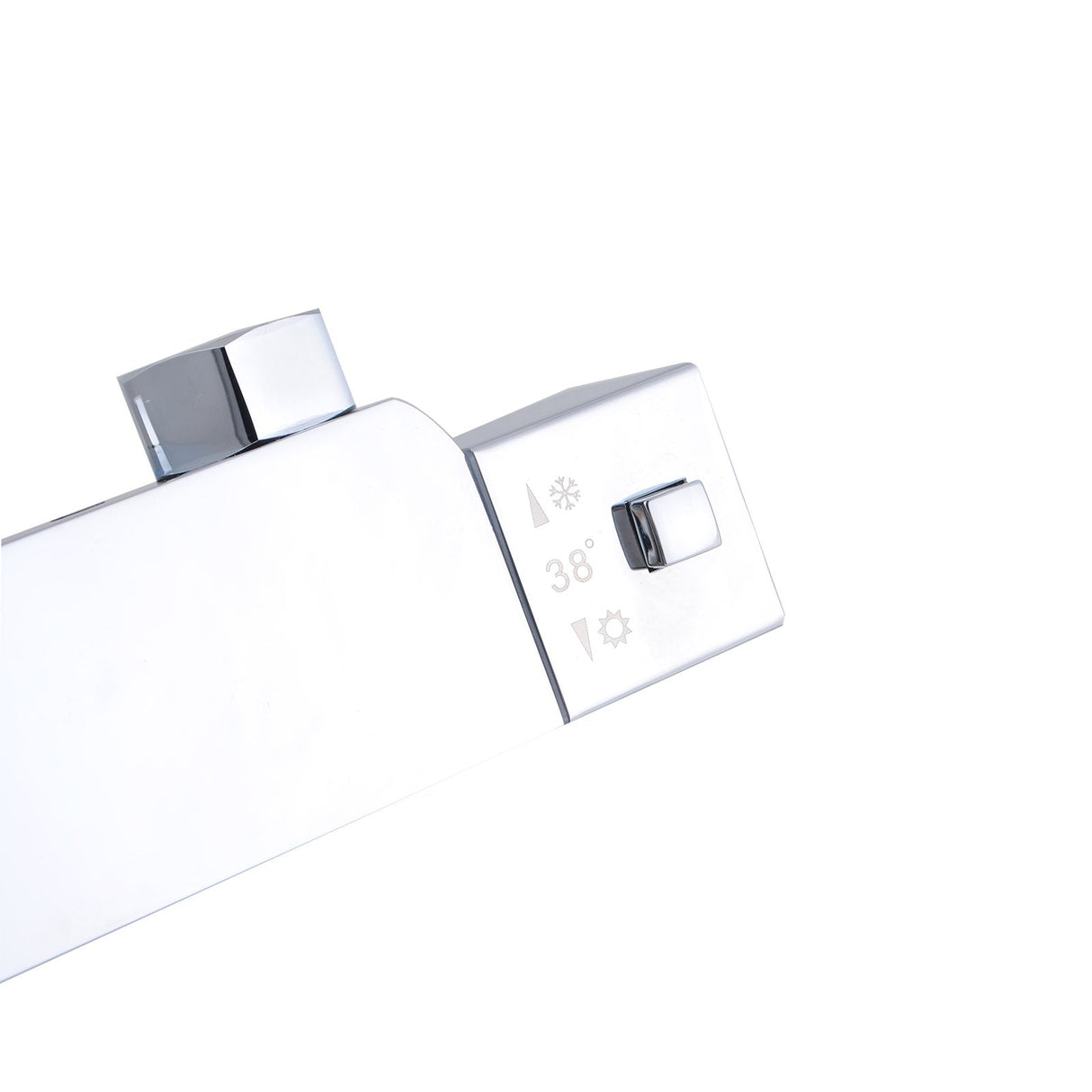 Square Chrome Thermostatic Sliding Twin Shower Rail Bottom Water Inlet