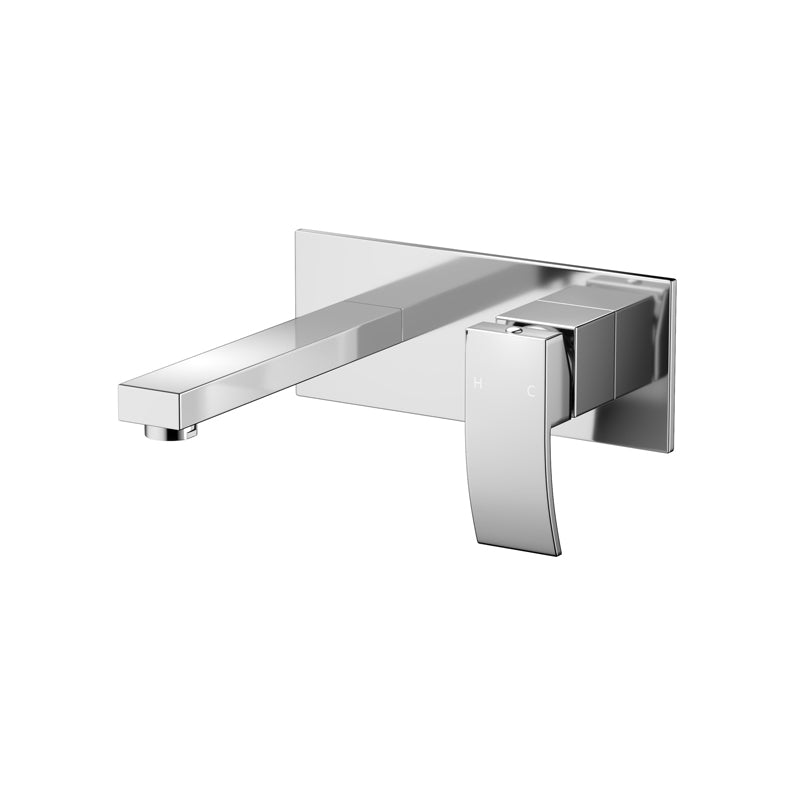 Omar Chrome Bathtub/Basin Wall Mixer With Spout Wall Mounted