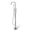 Round Floor Mounted Bath Mixers Handheld Stainless Steel Chrome