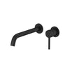 Euro Matt Black Solid Brass Wall Tap Set with Mixer for Bathtub and Basin