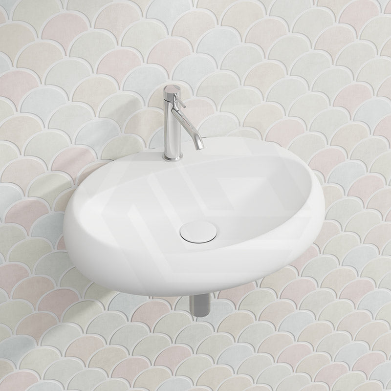 RAK Cloud Ceramic Wall Hung Basin with One Tap Hole 650x425x150mm - Variant Colour