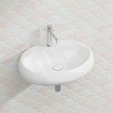 RAK Cloud Ceramic Wall Hung Basin with One Tap Hole 650x425x150mm - Variant Colour