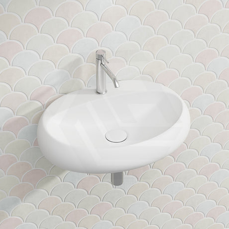 650x425x150mm RAK Cloud Ceramic Wall Hung Basins One Tap Hole In Various Colour