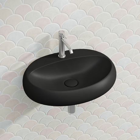 650x425x150mm RAK Cloud Ceramic Wall Hung Basins One Tap Hole In Various Colour