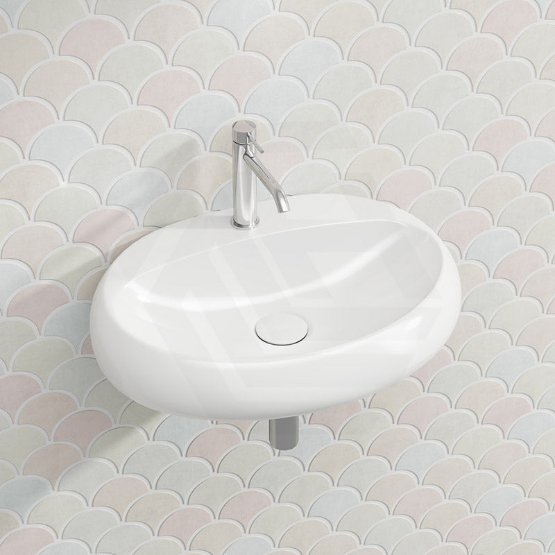 RAK Cloud Ceramic Wall Hung Basin with One Tap Hole 650x425x150mm - Variant Colour
