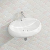 RAK Cloud Ceramic Wall Hung Basin with One Tap Hole 650x425x150mm - Variant Colour