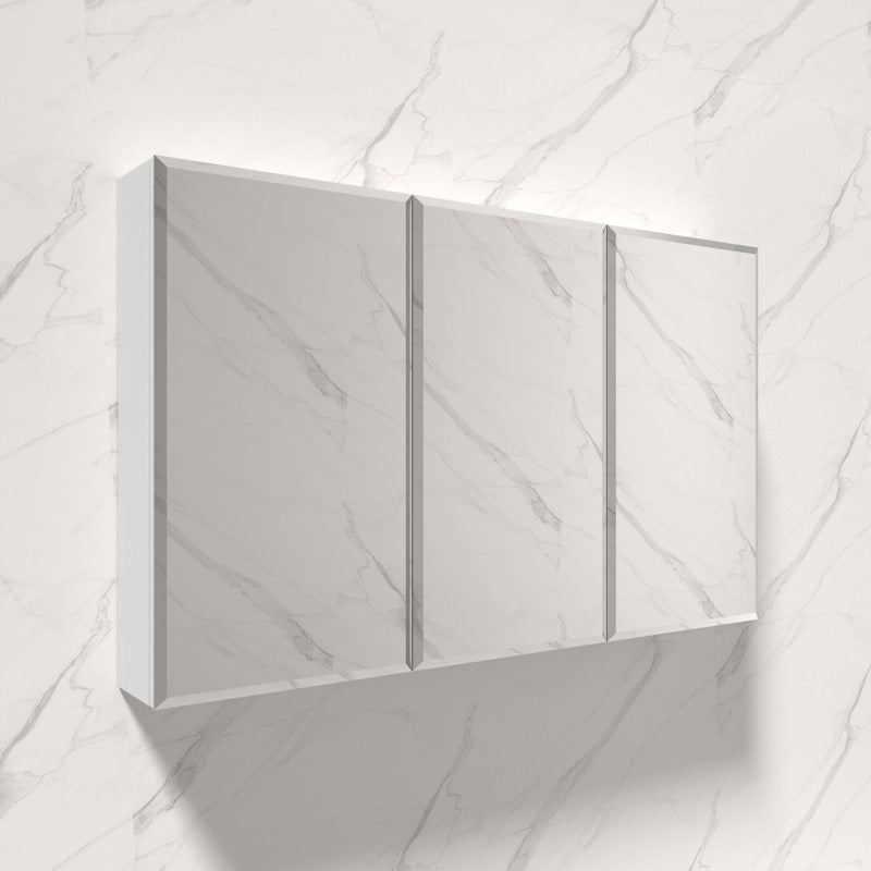 300/600/750/900/1200mm PVC Pencil Edge Gloss White MDF board Mirror Shaving Cabinet With Shelves