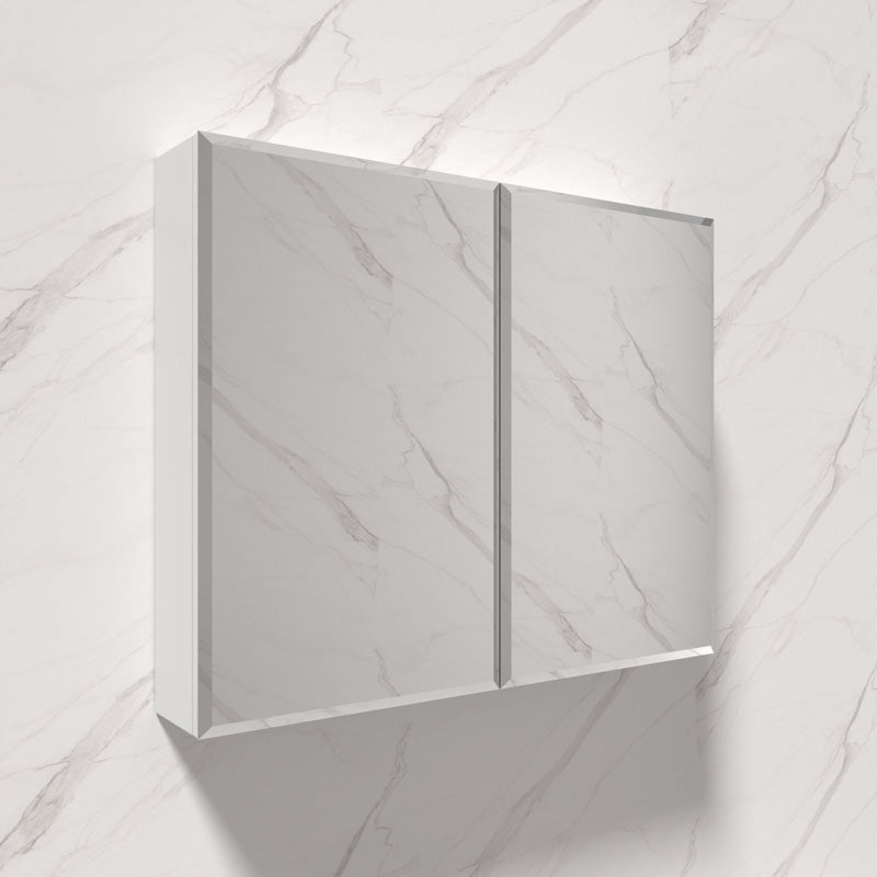 300/600/750/900/1200mm PVC Pencil Edge Gloss White MDF board Mirror Shaving Cabinet With Shelves