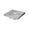 Fienza 100mm Square Slim Grate Floor Waste 88mm Outlet Chrome