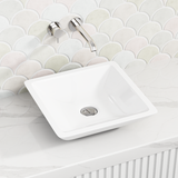Fienza 420x420x105mm Classique Matt White Solid Surface Above Counter Basin