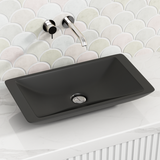 Fienza 600x345x105mm Classique Matt Black Cast Stone Rectangle Above Counter Basin
