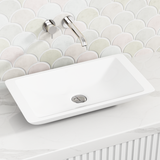Fienza 600x345x105mm Classique Matt White Cast Stone Above Counter Basin