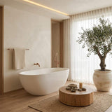 Fienza Jada Luxury Concrete Freestanding Bathtub Oval NO Overflow 1500mm - Variant Colour Available