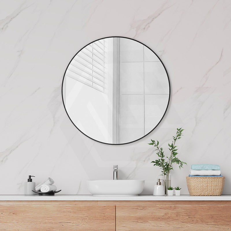 Fienza 600/800mm Framed Round Wall Mirror Variant Colour Available