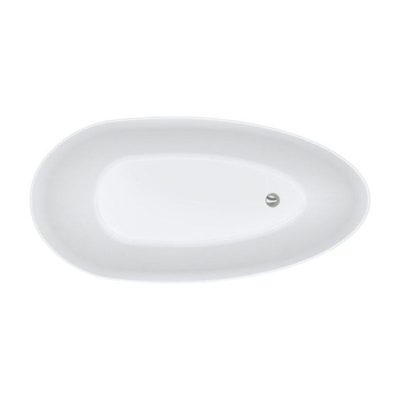 Fienza Dayo 1500Mm Gloss White Freestanding Acrylic Bathtub Asymmetrical Shape No Overflow Concrete