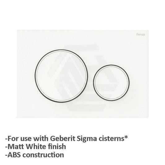 Fienza Round Flush Buttons for Geberit Sigma Matt White