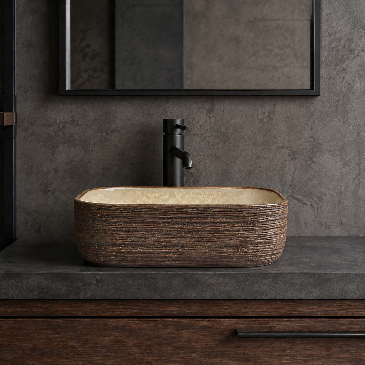 390x390x140mm Square Porcelain Above Counter Basin