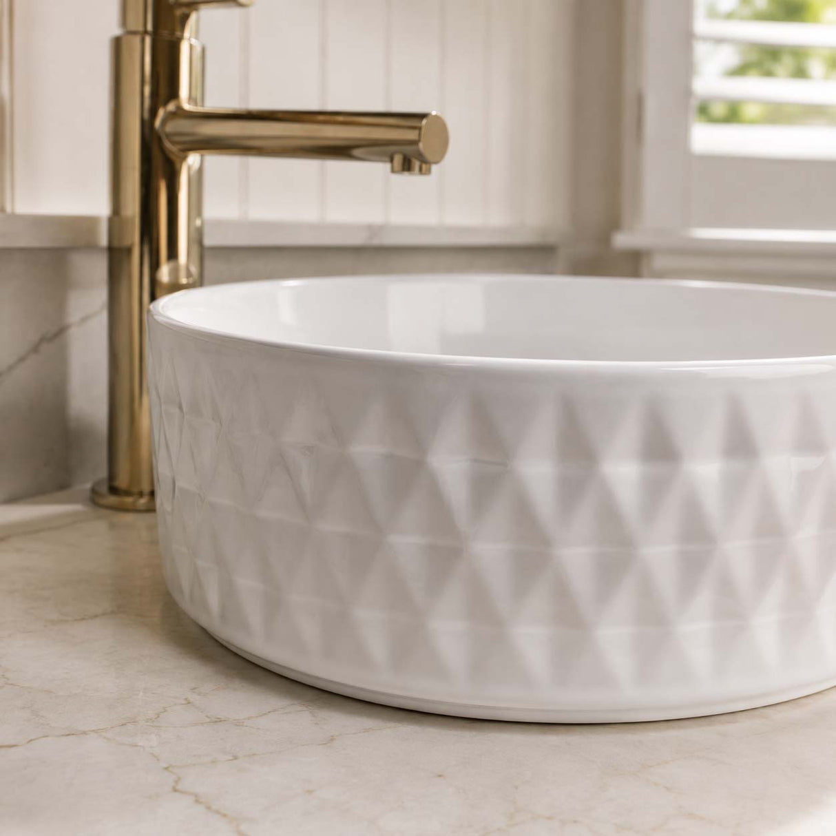 365x365x120mm Aquaperla Round Bathroom Above Counter Basin Ceramic Basin - Colour Available