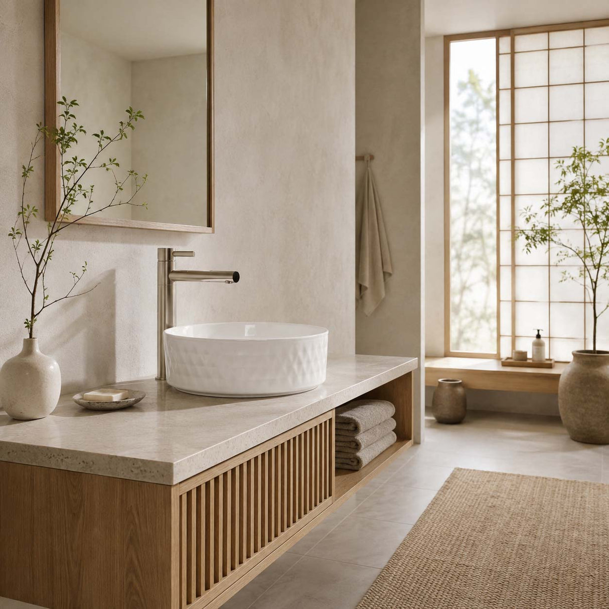 365x365x120mm Aquaperla Round Bathroom Above Counter Basin Ceramic Basin - Colour Available