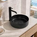 360x360x120mm Above Counter Basin Bathroom Round Ceramic Wash Basin Lattice Pattern In Various Colour