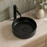 360x360x120mm Above Counter Basin Bathroom Round Ceramic Wash Basin Lattice Pattern In Various Colour
