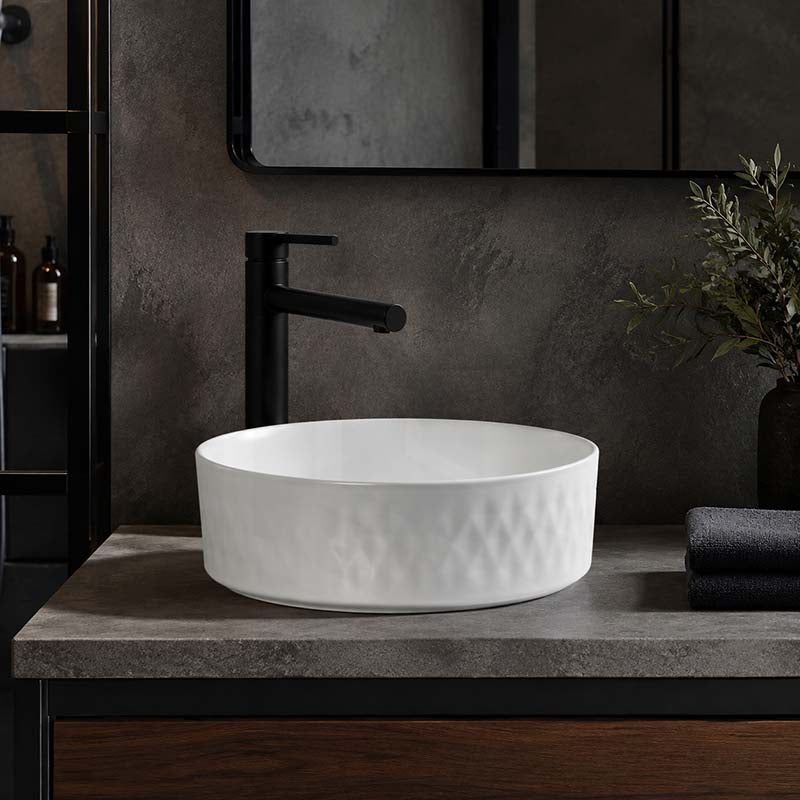 365x365x120mm Aquaperla Round Bathroom Above Counter Basin Ceramic Basin - Colour Available